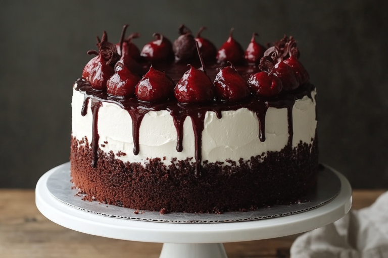 The Ultimate Black Forest Cake on a Rustic Table