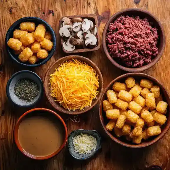 Ingredients for Easy Family Tater Tot Casserole