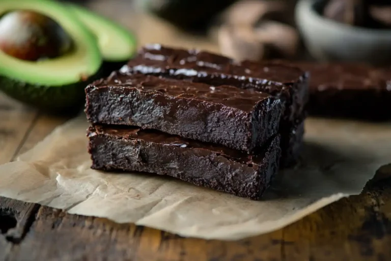 Close-up a chocolate avocado brownie