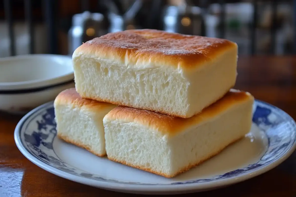Japanese milk bread sandwich with tamago, fruit, and katsu fillings on a wooden serving board