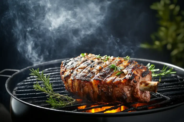 smoked leg of lamb recipe with herbs on grill