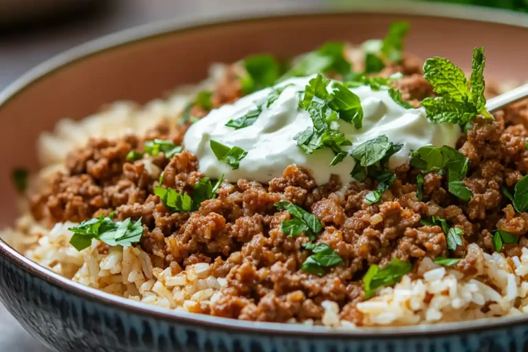 Ground lamb and rice recipes with herbs and lemon
