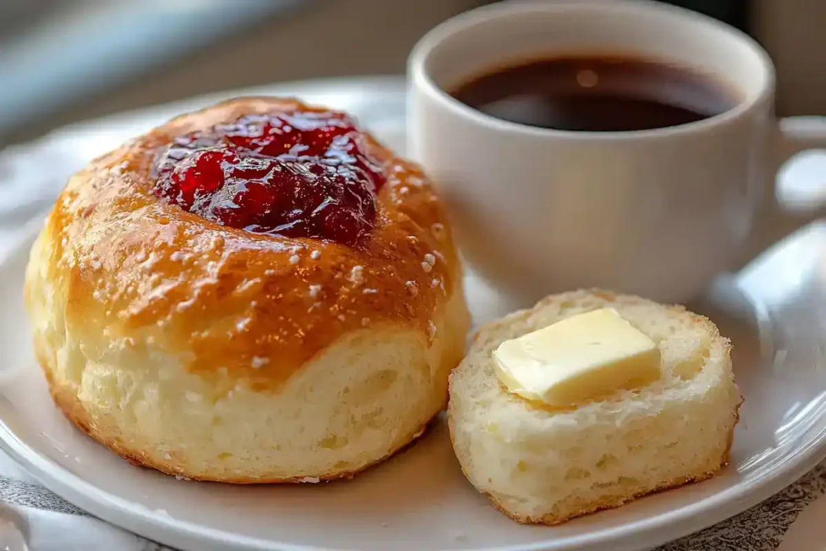 sliced pan brioche served with butter and jam