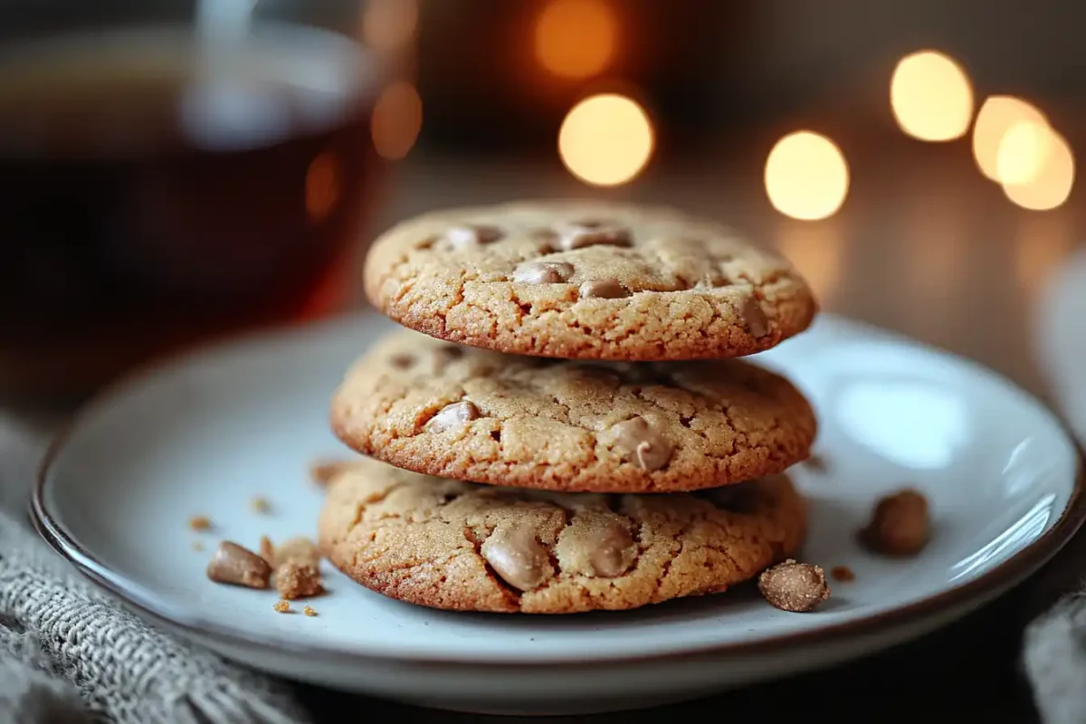 peanut butter cookie recipe served with milk and soft center