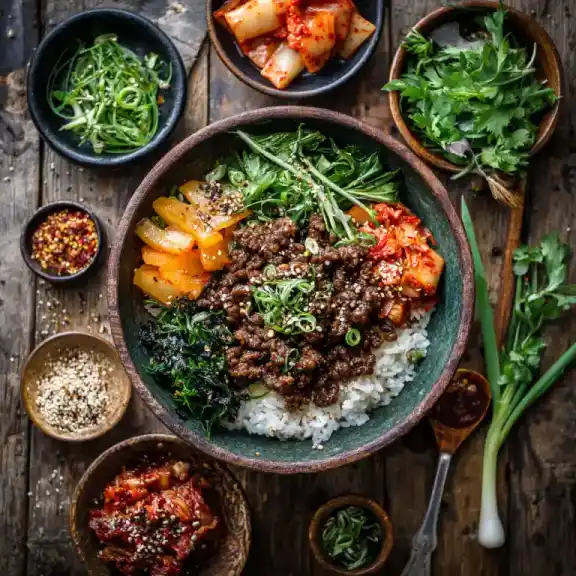 bulgogi beef bowl calories with rice and toppings