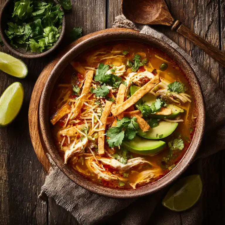 serving chicken tortilla soup instant pot with frozen chicken