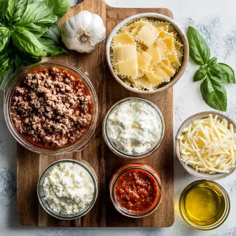 ingredients for slow cooked lasagna crock pot