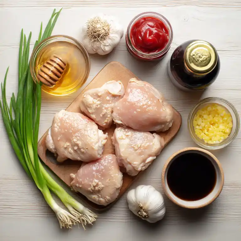 ingredients for slow cooker honey garlic butter chicken thighs