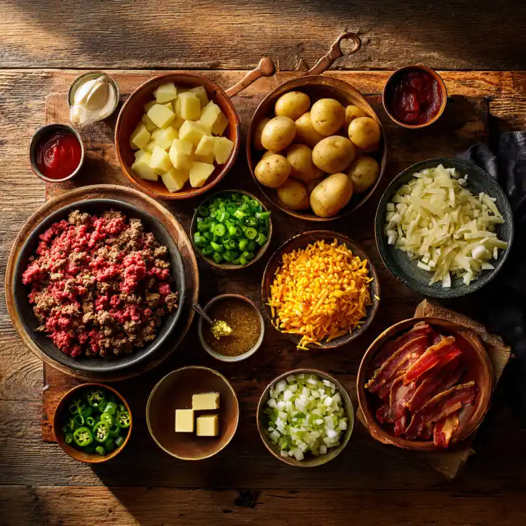 Cowboy Beef Potato Bowl ingredients