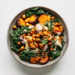 High protein vegan bowls with sweet potatoes and chickpeas