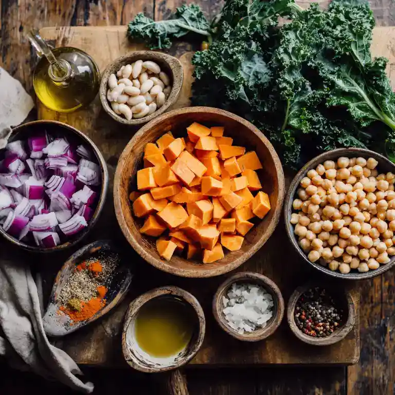 Ingredients for high protein vegan bowls
