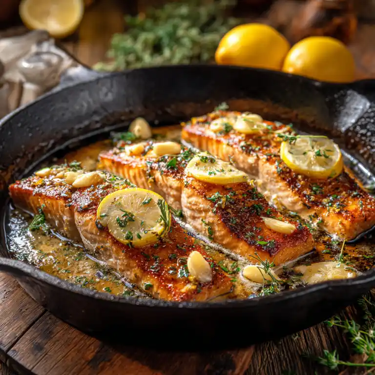 What is the best method to cook lemon garlic butter salmon