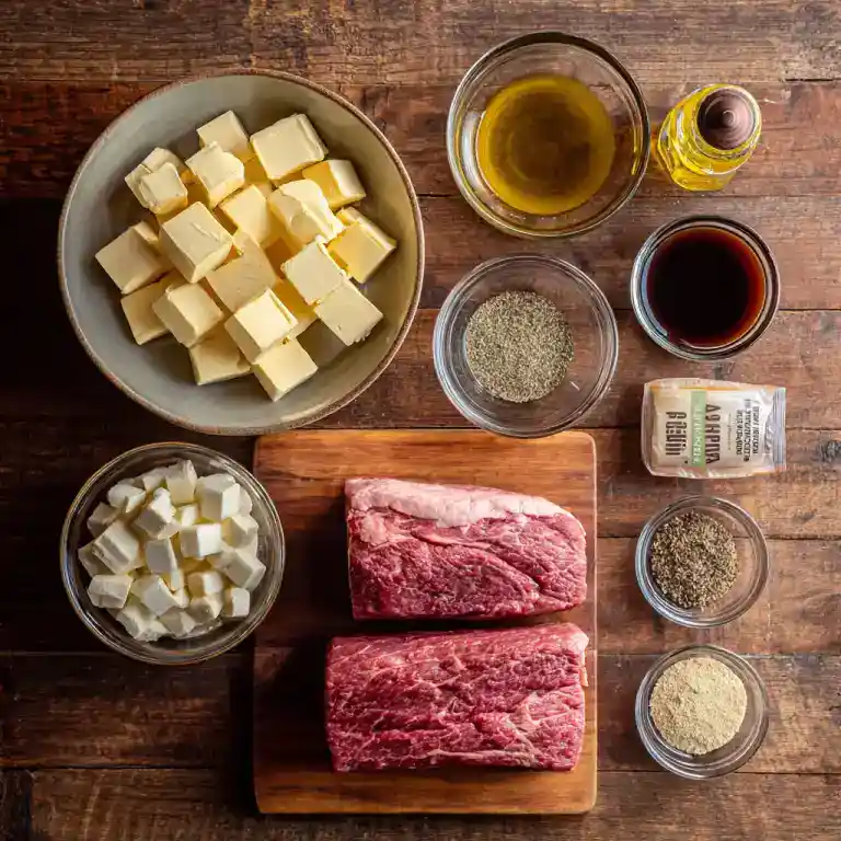 Mississippi Pot Roast Instant Pot ingredients displayed on counter