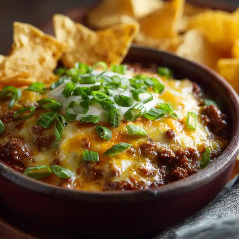 serving cheesy beef bowl with melted cheese
