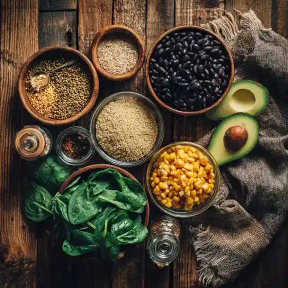 Ingredients for vegan bowl recipes Black Friday