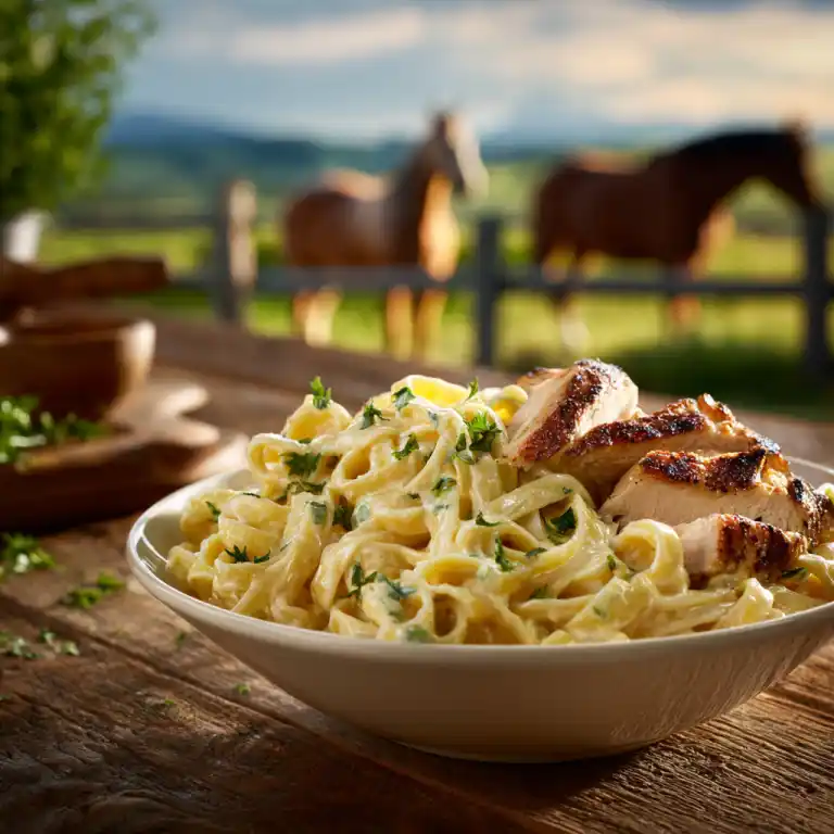 High-Protein Creamy Chicken Alfredo Noodle Bowl