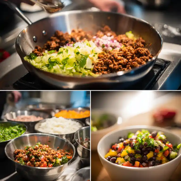 Cooking steps for Protein Tex Mex Turkey Burrito Bowl