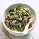 Thai beef and broccoli noodle bowl comfort recipe