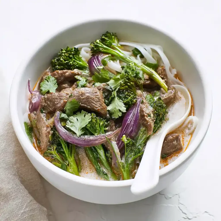 Thai beef and broccoli noodle bowl comfort recipe