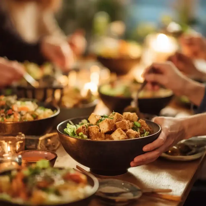 tofu bowl recipe served family style